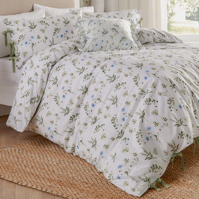 Meadow White Cotton Bedding Set