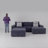 Odesser 115"W 3-Piece Chenille Sectional Sofa Sleeper with Chaise and Ottoman-1065647964-1065647967
