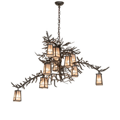 52" Wide Pine Branch Valley View 12 Light Chandelier