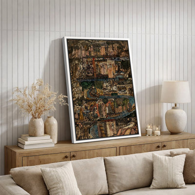Ancienne scène de récit médiéval, impression sur toile, impression sur toile encadrée
