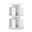 1 PCS 2-Tier Rotating Bookshelf 360° Display Rack with Dividers & Anti-falling Baffles White-1773297004-1773296997