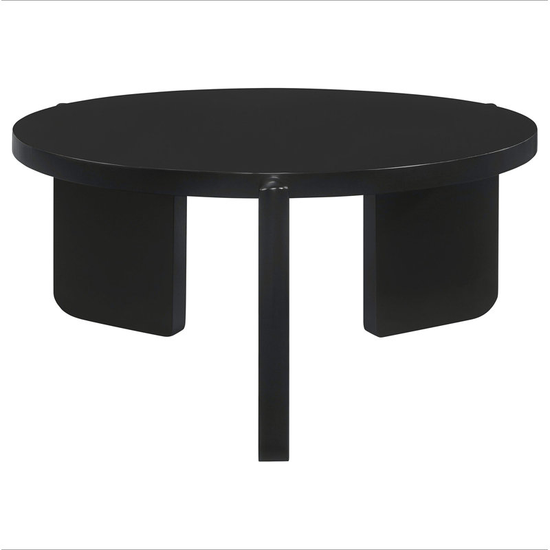 Harrison Black Round Solid Wood Coffee Table