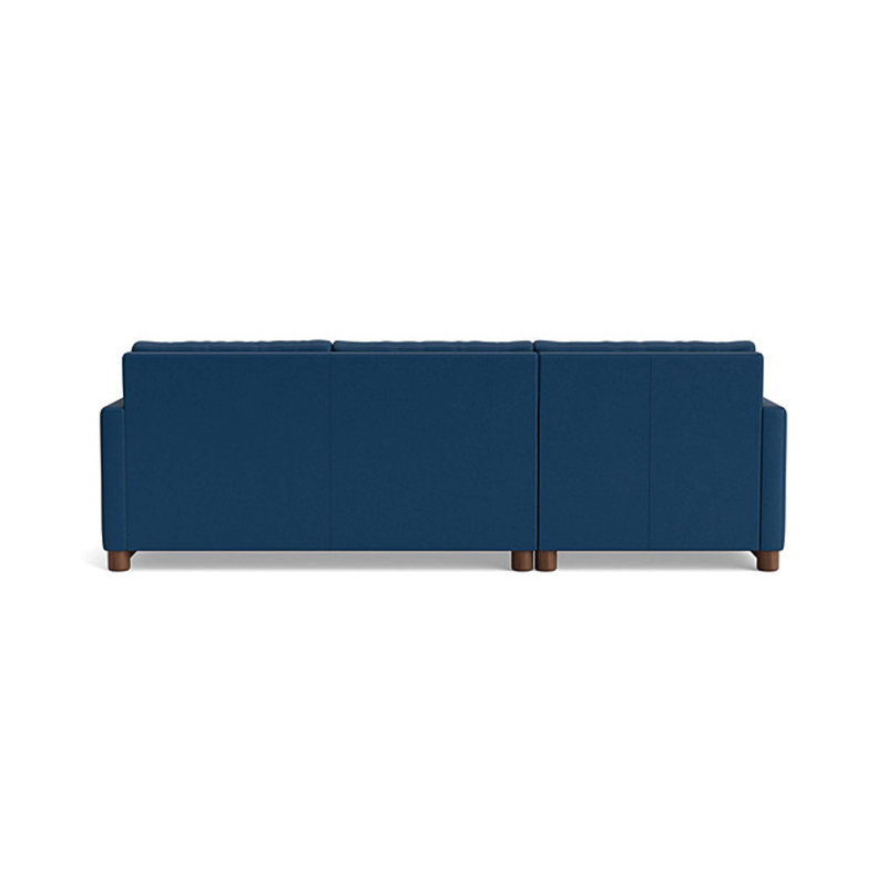 Reve Leather Sofa with Chaise (112"), Chaise On Left, Leather - Deep Blue