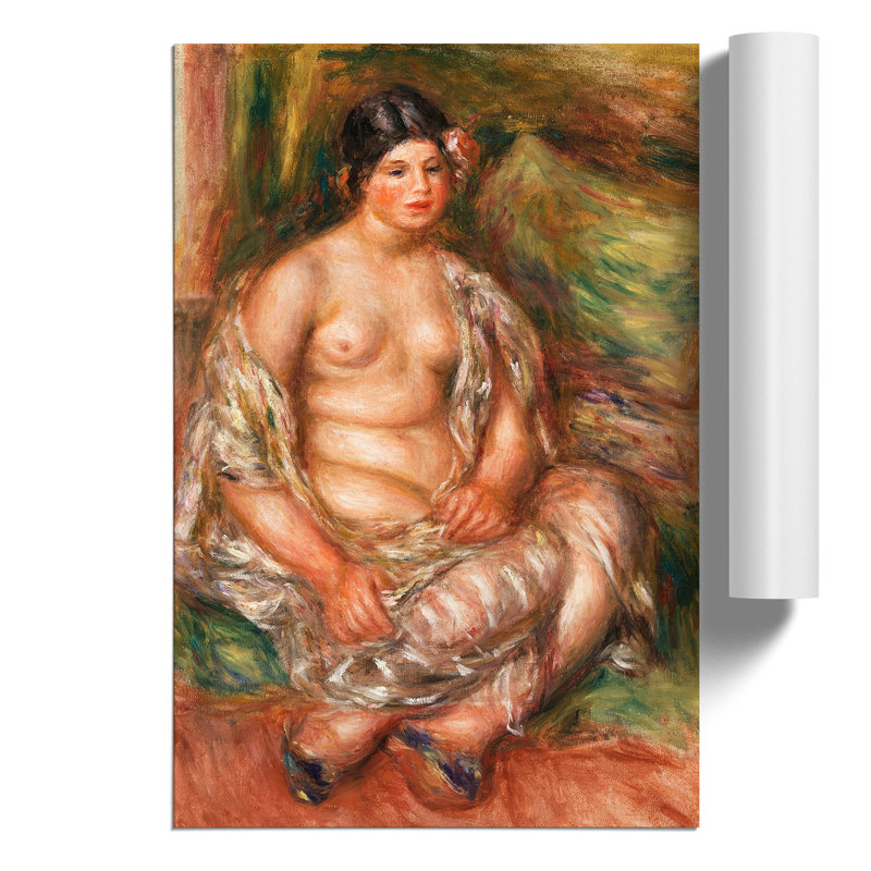 Seated Odalisque by Pierre-Auguste Renoir - No Frame Painting, 59cm H x 42cm W x 0.1cm D