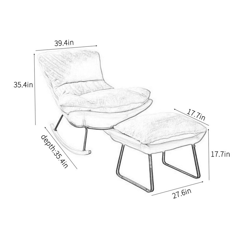 Fauteuil à bascule Light Luxury, Blanc