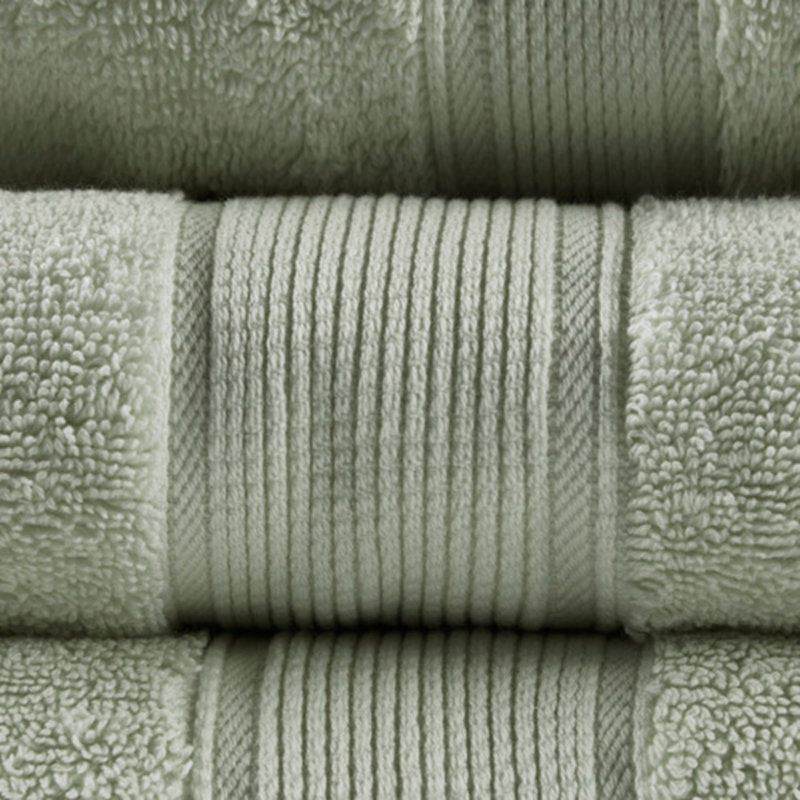 100% Cotton 8 Piece Antimicrobial Towel Set, Sage Green