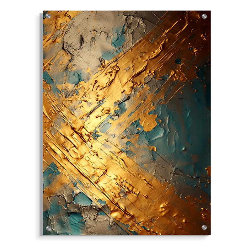 Cathrine - Art mural abstrait géométrique en verre acrylique, H 20 po x l 12 po