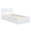 Structure de lit simple moderne avec lit gigogne pour tête de lit brillante de couleur blanc crème -361163995