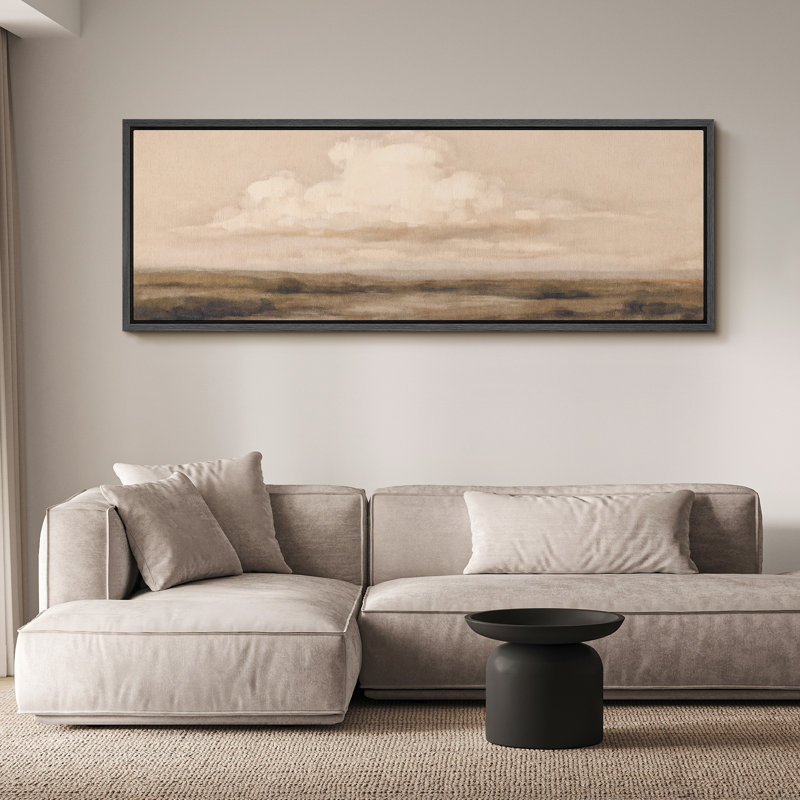 Grande impression sur toile encadrée, reproduction de paysage abstrait pour décor moderne neutre, H 20 po x l 60 po, Noir