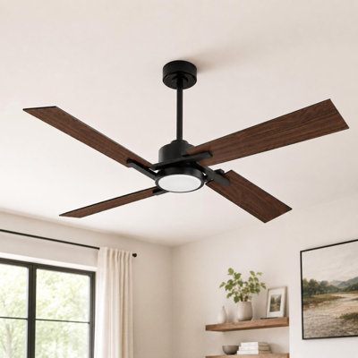 Ventilateur de plafond à 4 pales avec lumière DEL et télécommande Kyliegh