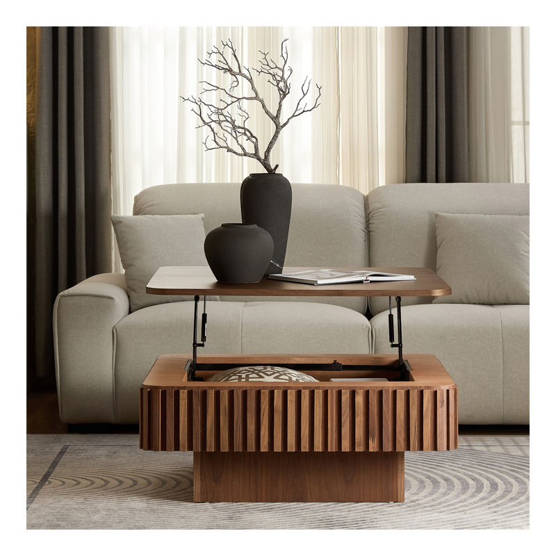 Table basse carrée 35,43 pouces Handcraft Modern, Noyer