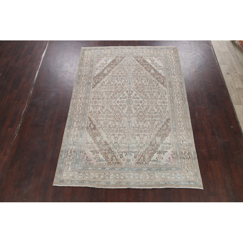 Tapis traditionnel à motif géométrique discret 7 x 10