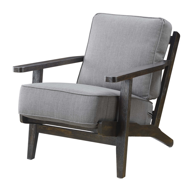Fauteuil en polyester Williford Candace, Ardoise, Espresso