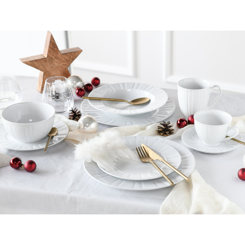 Barcelona 30 Piece Bone China Dinnerware Set, Service for 6