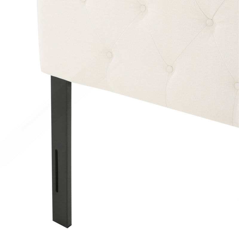 Tufted Upholstered Headboard Queen Size, Solid Wood Head Board With Durable Metal Legs, Adjustable Height Queen Headboard, Fabric Headboard In Modern Button Tuffted Design