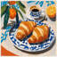 Croissants - Toile orange gastronomique pour la maison | Art