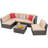 Arlynne Wicker 5 - Person Modular Patio Conversation Sets with Cushions-772277963