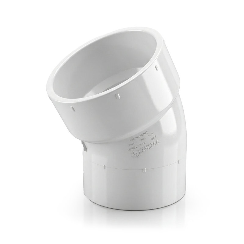 Coude 22,5 ° 1-1 / 2 en PVC blanc 1-1 / 2 po en PVC, raccord de plomberie Hub x Spigot pour système de drainage, d'évacuation et d'évacuation, (paquet de 50)