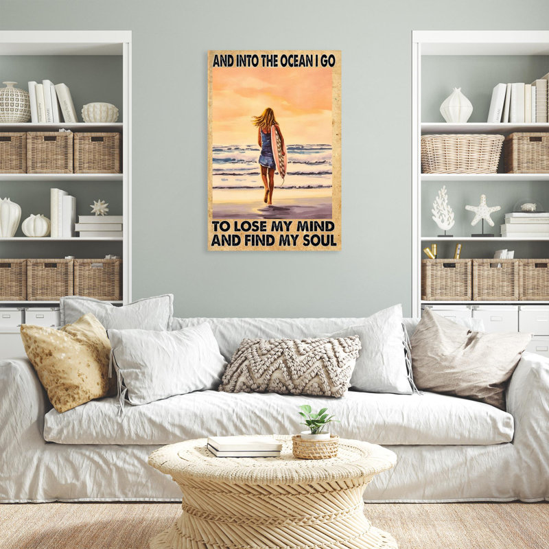 Surfing And Into The Ocean I Go, H 36 po x l 24 po x P 1,25 po