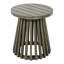 Table d'appoint d'extérieur moderne en bois avec finition grise, largeur de 16,12 pouces, support robuste pour les articles lourds, plateau rustique de diamètre, convient aux chaises longues-571131305