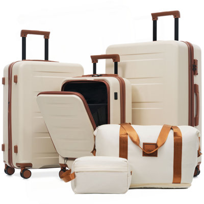 Luggage Sets 5 Piece with Front Opening,Lightweight Travel Luggage with USB Port,TSA Locks(20"24"28")