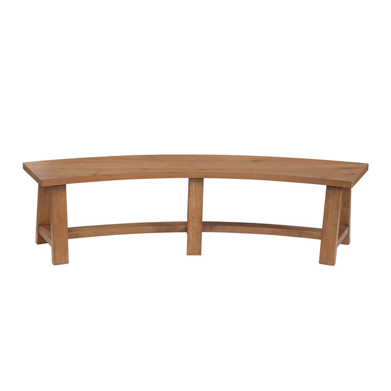 Banc de salle à manger courbé en bois de chêne naturel