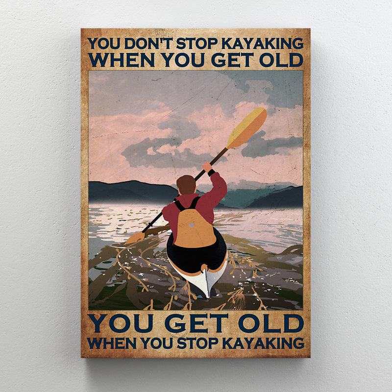 Impression sur toile tendue, "Kayak boy", H 20 po x l 16 po x P 2 po
