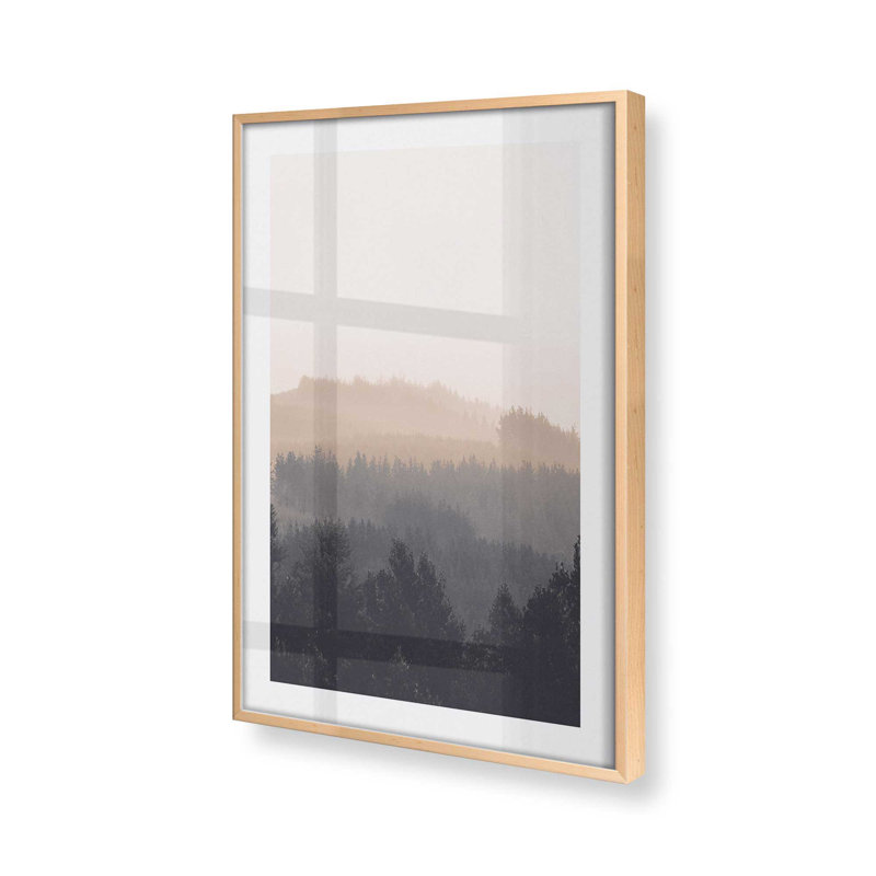 Imprimé voile de forêt, H 25 po x l 19 po x P 1,25 po, Érable brut encadré