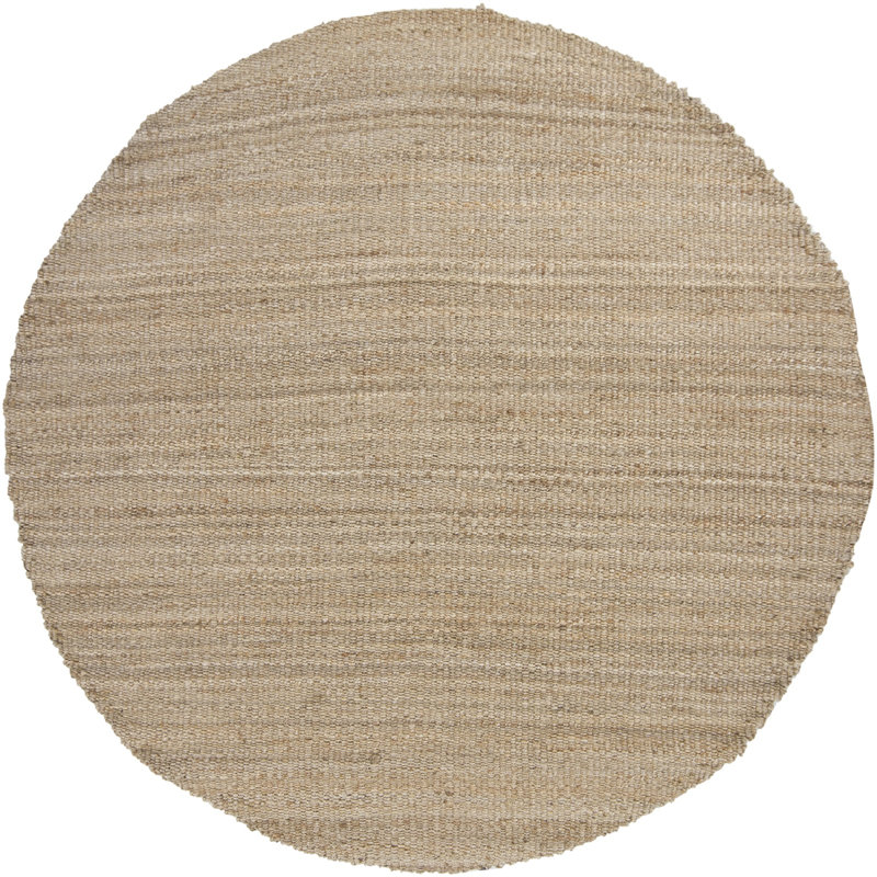 Saket Hand Loomed Area Rug in Natural Tan, Round 7'9"