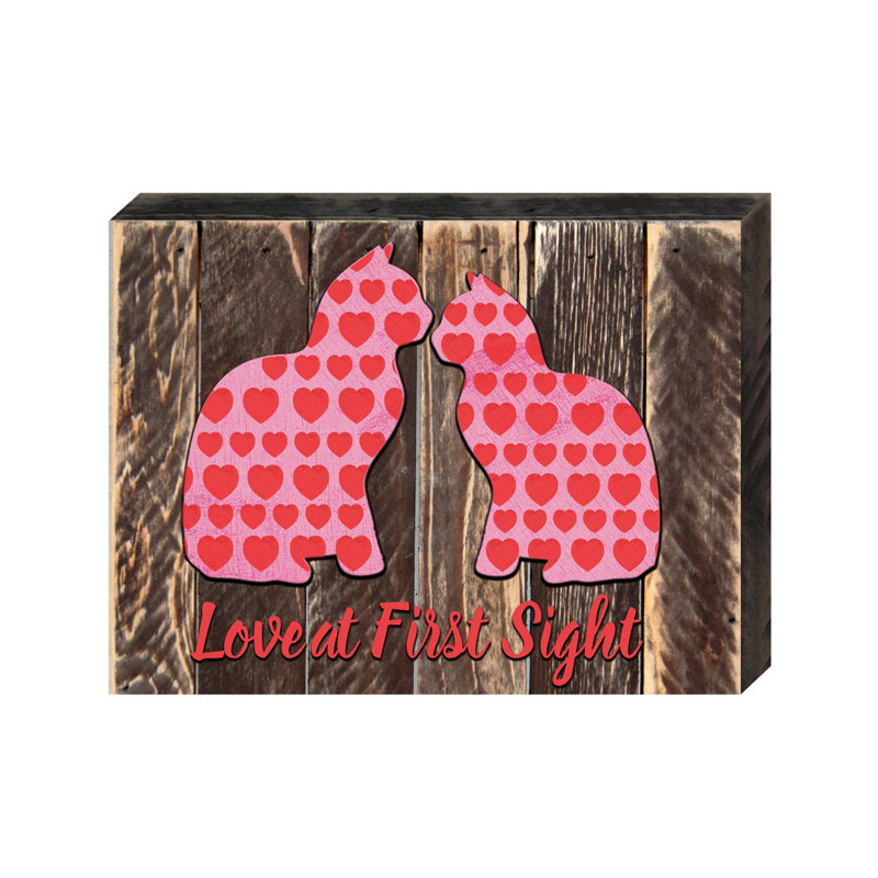 Décoration murale Love at First Sight Cats, H 9 po x l 12 po x P 2 po