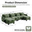 Canapé en U surdimensionné en chenille avec 4 coussins de taille exquise, canapé à 4 places avec 2 repose-pieds mobiles, design incurvé ergonomique, canapé modulaire facile à assembler pour le bureau du salon-133706418-133706419