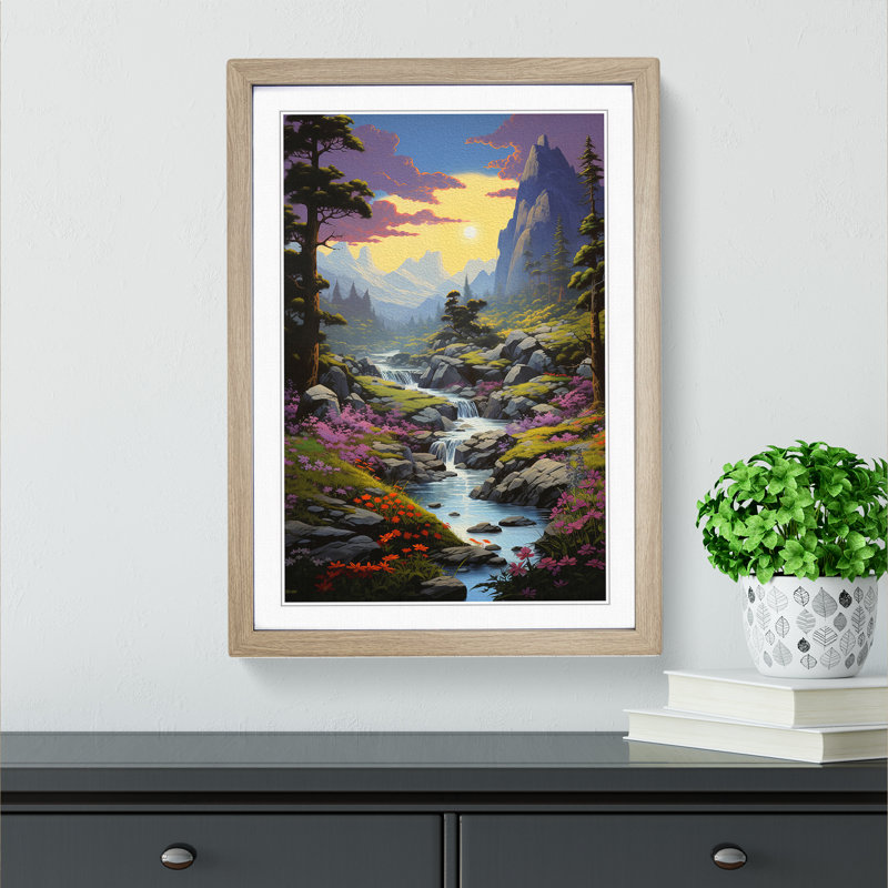 Landscape Informel 1 Piece Single Picture Frame Wall Art, 34cm H x 25cm W x 2cm D, Oak