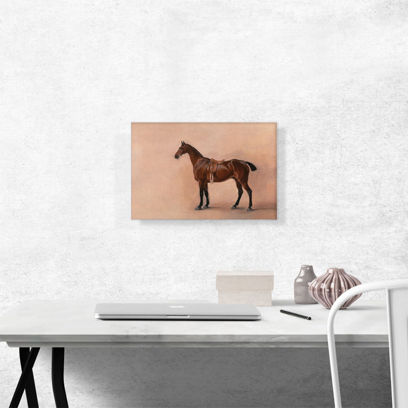 «Study of a Saddled Bay Hunter 1828» par John Ferneley - reproduction d'art sur toile tendue, H 12 po x l 18 po x 1,5 po