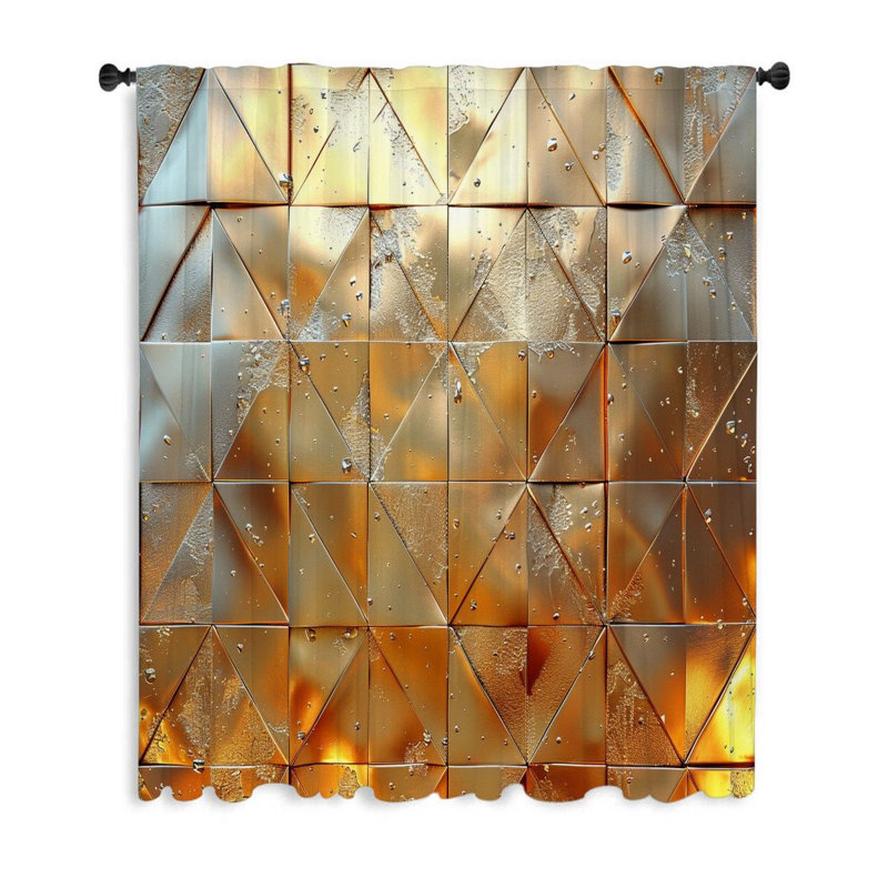 Metallic Surface Bathroom Sheer Curtain Single Panel, 53" W x 87" L