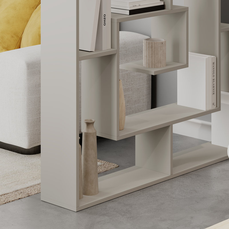 Labirent Bookcase | Modern Maze-Design Freestanding Shelf Unit, Sandstone