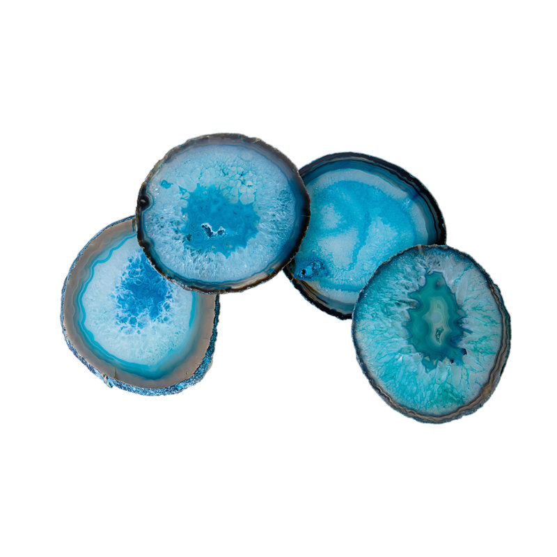 Sous-verre agate, Bleu sarcelle