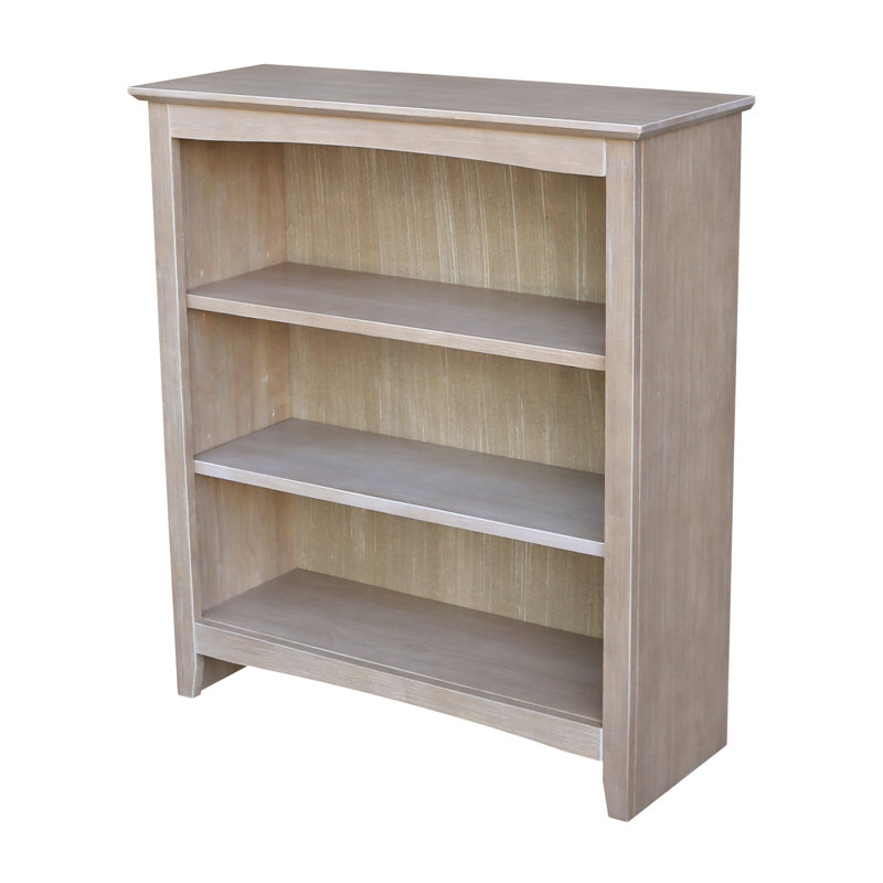 Aspatria Bookcase, (3 Shelves) 36" H x 32" W x 12" D, Washed Gray Taupe