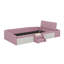 Lit de jour simple enveloppé dans un tissu doux, livré avec des marches et un repose-pieds avec vérin à gaz, équipé de garde-corps rembourrés-225329802