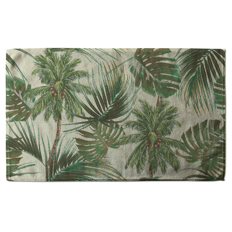 Cotton Floral Waffle Tea Towel Kitchen Towel