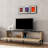 Modern TV Stand with Numerous Shelves, Sapphire Oak & Black Marble Design, 60.6 x 17.7 x 14.6 inches | 100% Melamine Coated Particle Board, Thickness: 0.7 inches | Perfect for Stylish Living Rooms & Entertainment Spaces