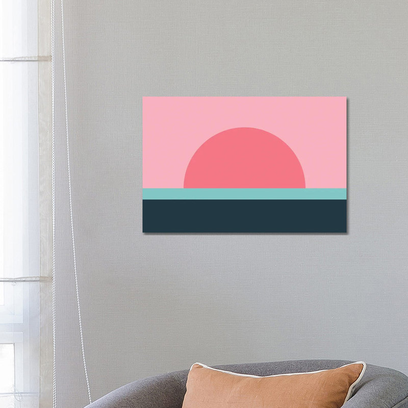 Sunseeker VII - Wrapped Canvas Print, 152.5 cm H x 101.5 cm W x 3.175 cm D, Wrapped Canvas, Valencia/Turquoise/Viking Blue