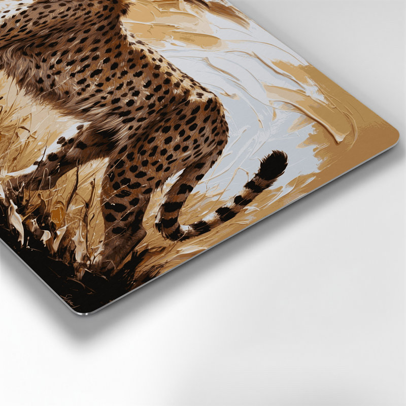 «Big Cats» soudanais, guépard, art mural en métal brun, H 20 po x l 30 po