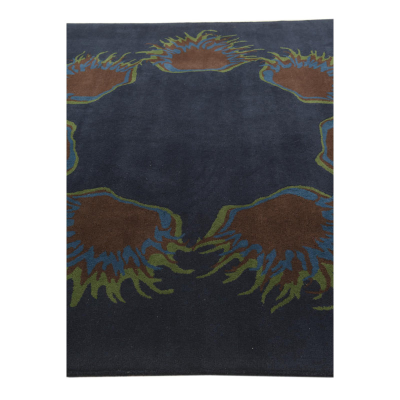 Tapis carré bleu marine Otto