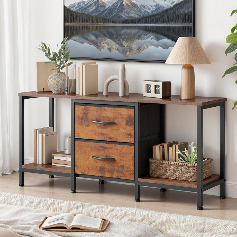 Unfinished Standard Dresser / Chest for TVs up to 49", Brown/Black