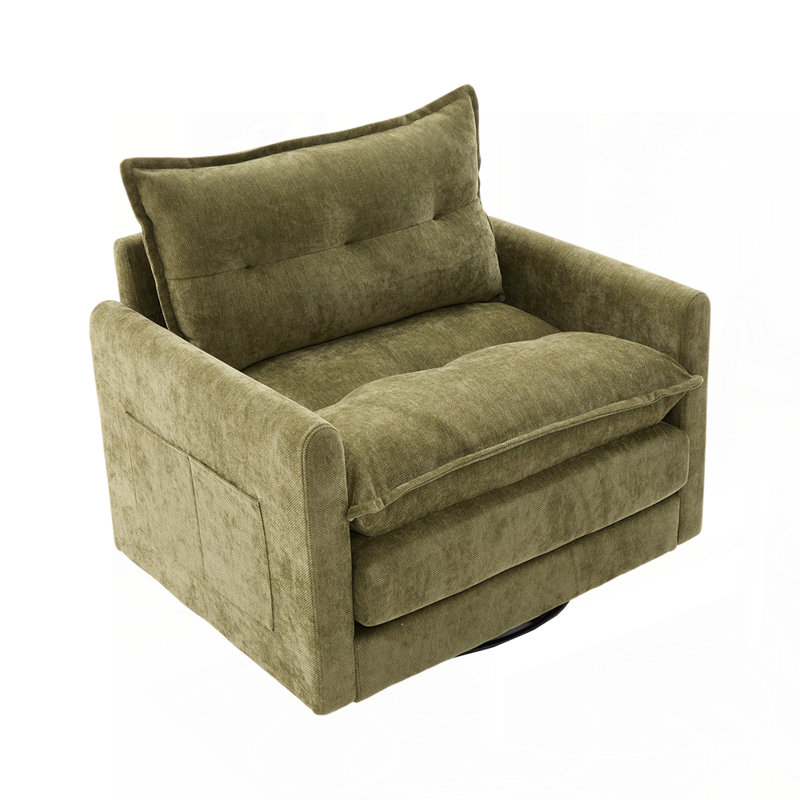 Fauteuil simple confortable avec diverses caractéristiques pratiques, Vert olive
