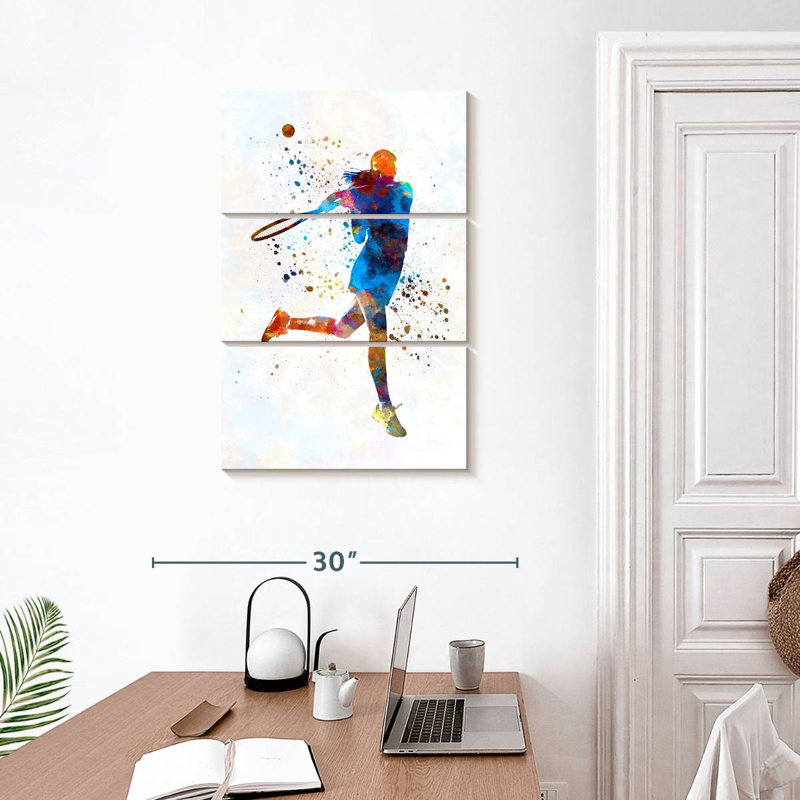 Sirci, joueuse de tennis à l'aquarelle I, H 32 po x l 20 po