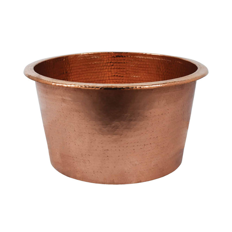 Diego Hand-Hammered Copper 13" L x 13" W Kitchen/Bar Sink, Polished Copper