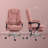 Heated Reclining Massage Office Chair With Adjustable Height And Footrest, Pink-51105845