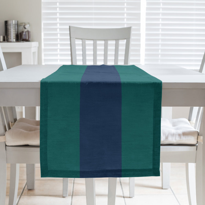 Chemin de table Seattle, Vert nord-ouest / bleu marine / vert nord-ouest, 72 po x 16 po, San Francisco