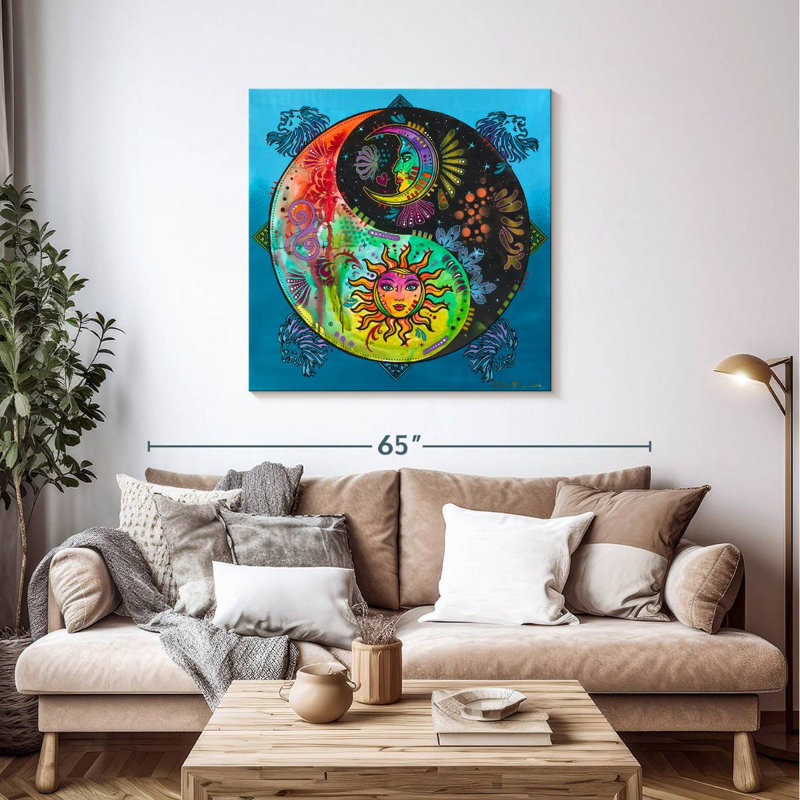 Adella Yin Yang - Sun And Moon, 39" H x 39" W